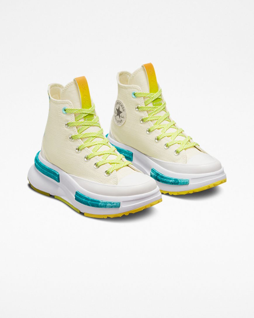 Men's Converse Run Star Legacy CX Mi Gente, Mi Alegria High Top Shoes Beige / Lemon / Light Turquoise | AU 831E9R